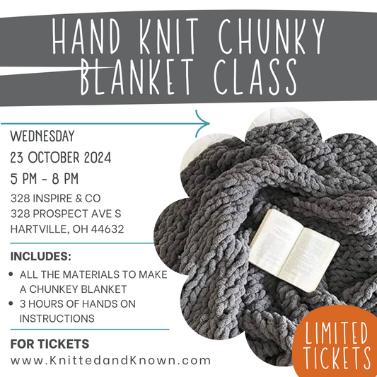 Hand Knitting Chunky Blanket Class - October 23rd Thirty-Two 8 inspire & co