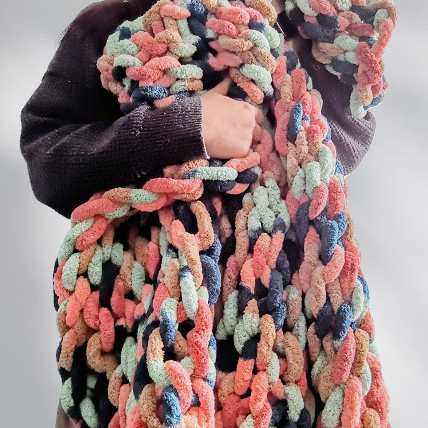 Chunky Knit Blanket - Mountain Dawn