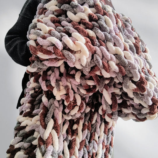 Chunky Knit Blanket - Snow Peak