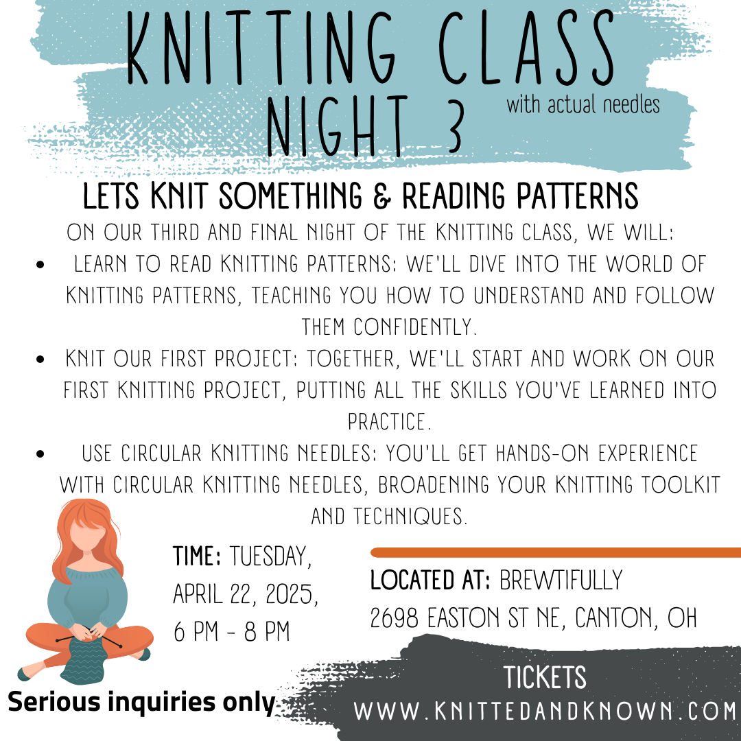 Knitting Class with needles 3 sessions