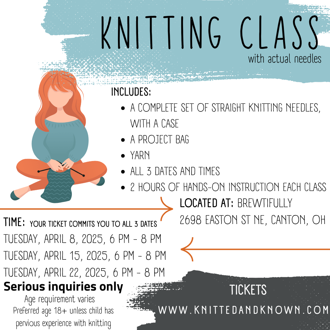 Knitting Class with needles 3 sessions