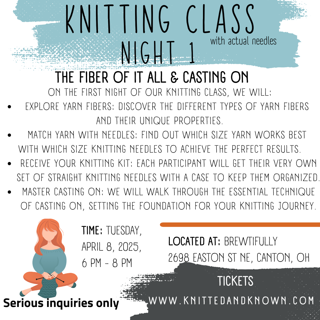 Knitting Class with needles 3 sessions