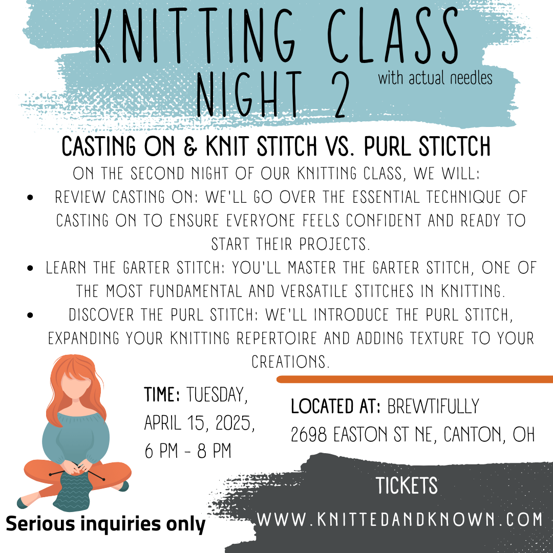 Knitting Class with needles 3 sessions