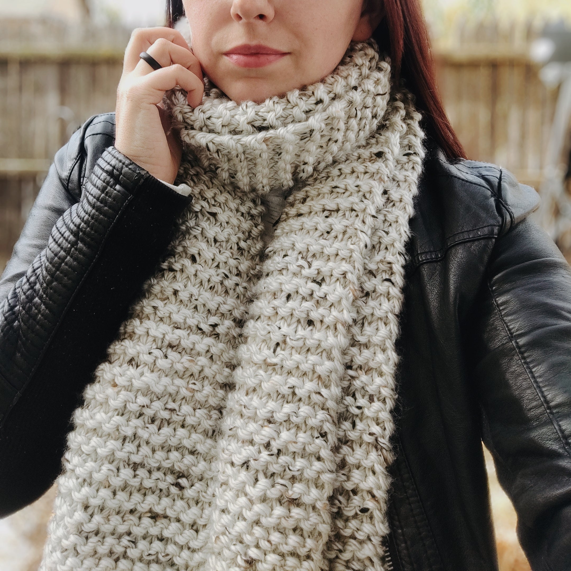 Handknit good Scarf - Pine